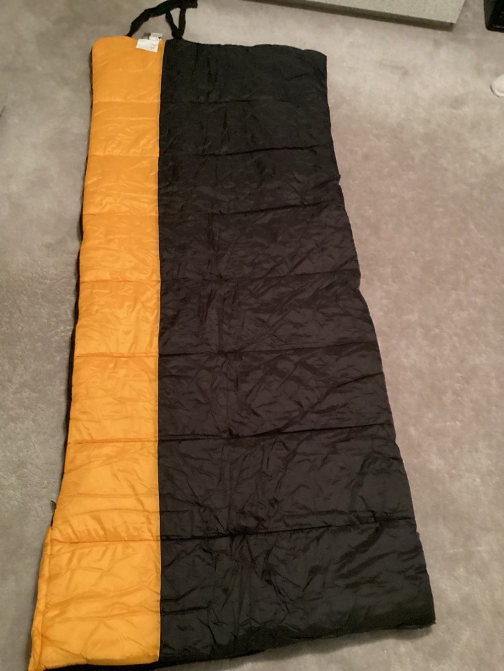 Black and Yellow Rectangular Sleeping Bag